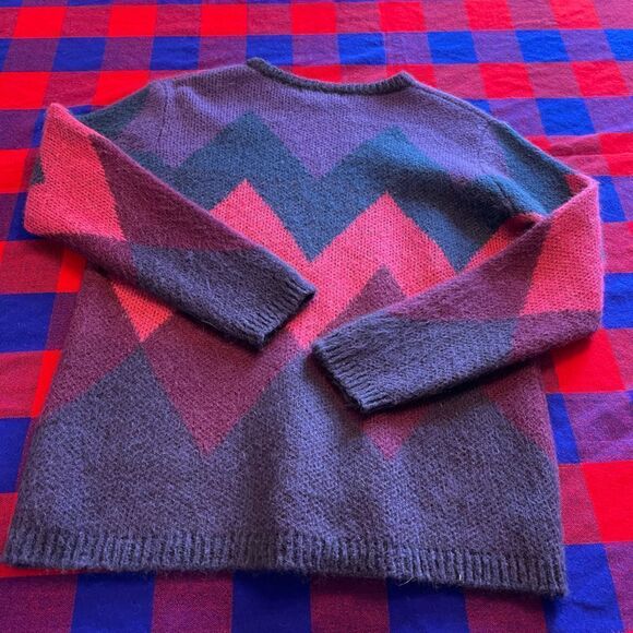 GEMELLI Made In Italy Chevron Mohair Sweater Size Small - Picture 10 of 11